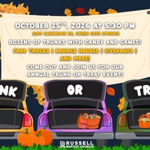 Russell Baptist Church Trunk or Treat