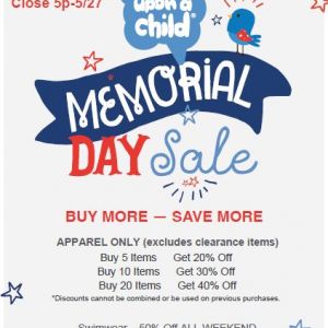 Once Upon a Child Memorial Day Sale