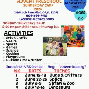 Advent Lutheran Preschool Summer Camp