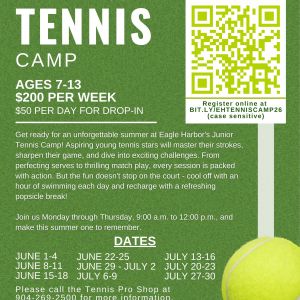 Junior Tennis Summer Camp at Eagle Harbor