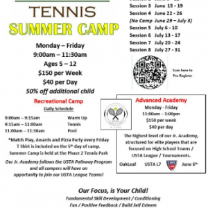 Oakleaf Tennis Summer Camp